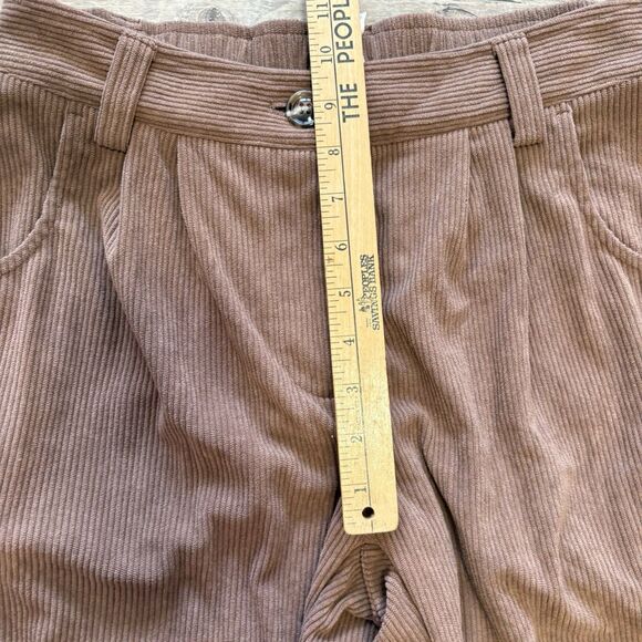 Halara Brown Pant Corduroy Straight Leg Relaxed Trouser Pocket Casual Medium - Picture 5 of 8